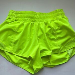 Yellow lululemon shorts